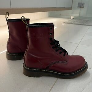 Dr. Martens Burgundy Red Lace Up Classic Boots Womens US 6